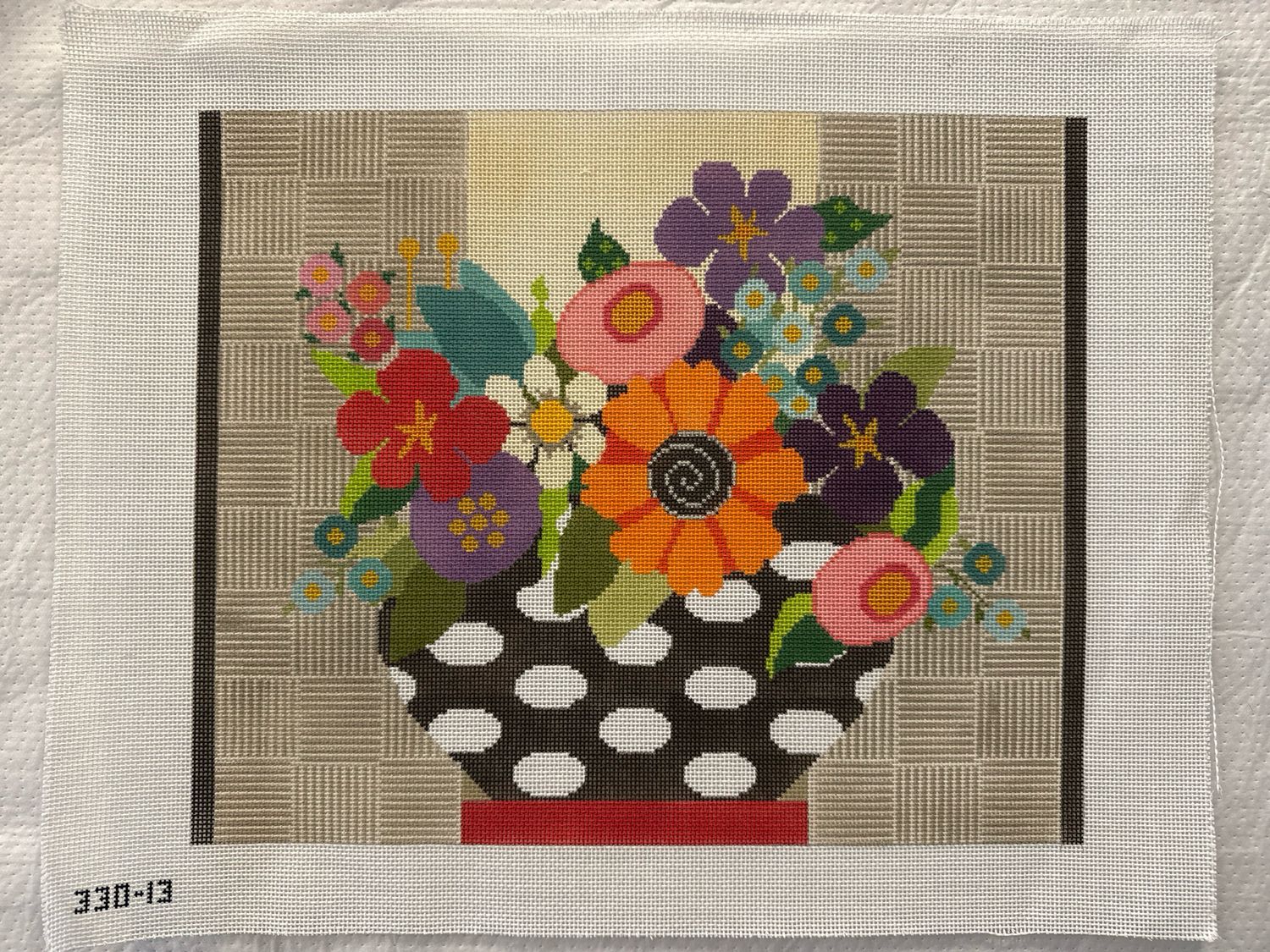 Flowers in Black and White Vase