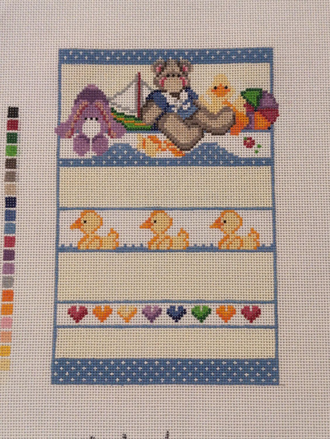 Bear and Ducks Birth Sampler