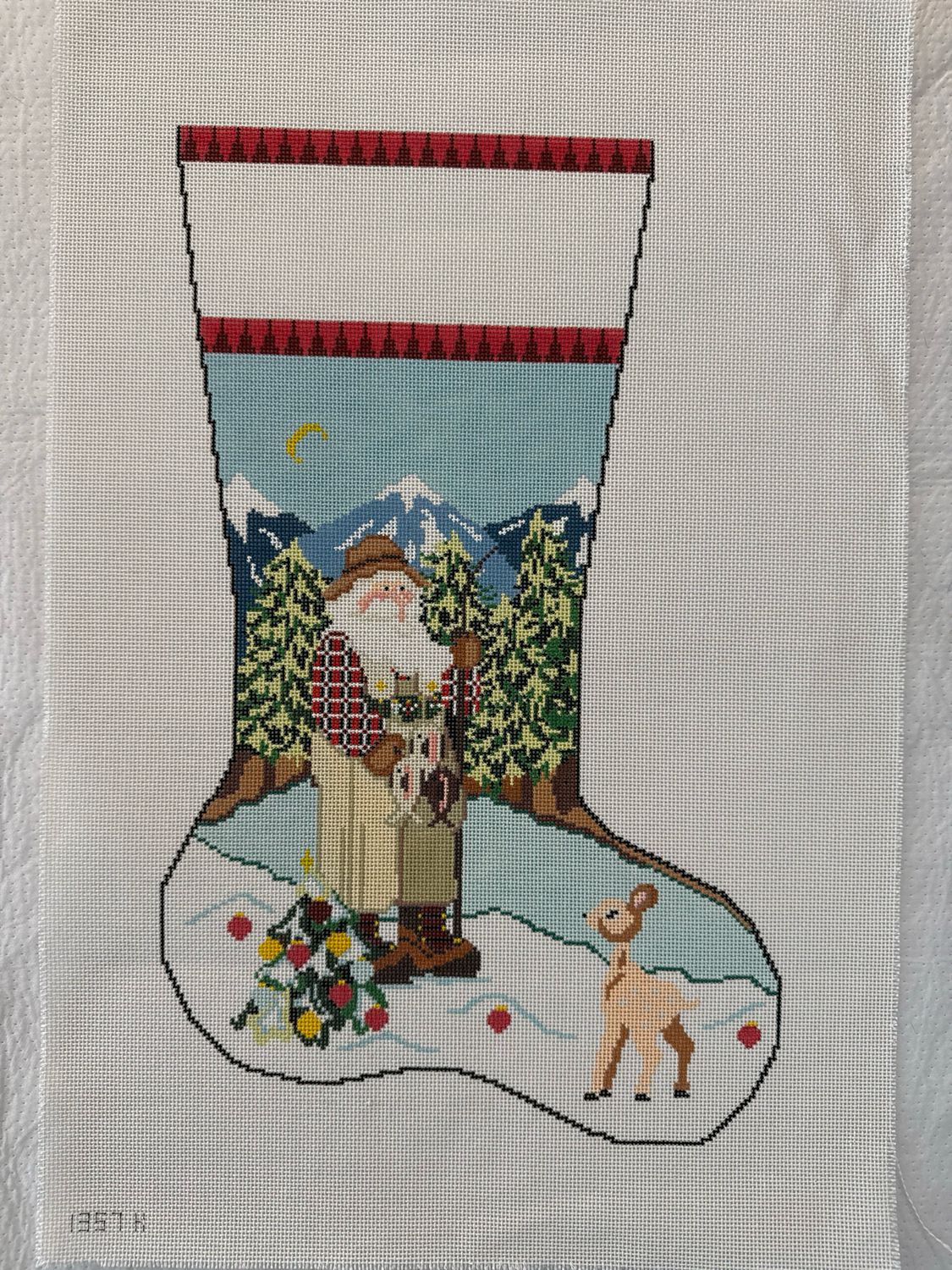 Fishing Santa Stocking