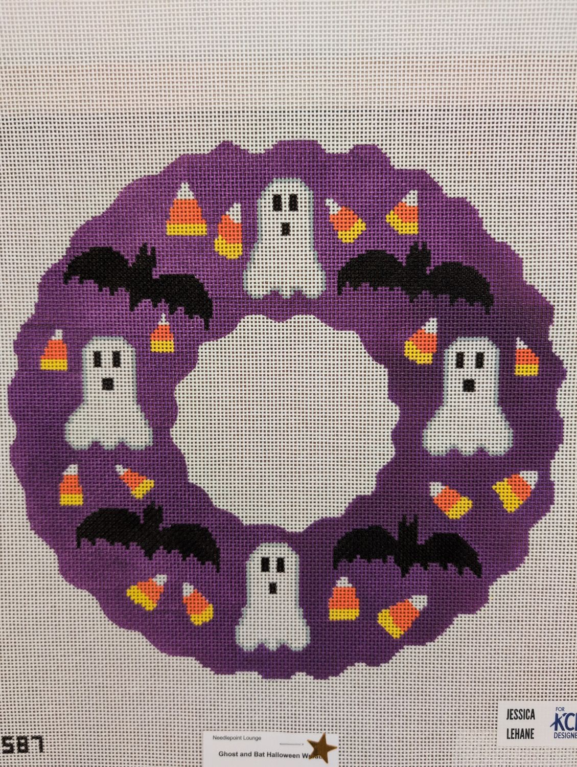 Ghost and Bat Halloween Wreath