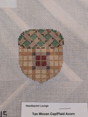 Tan Woven Cap/Plaid Acorn