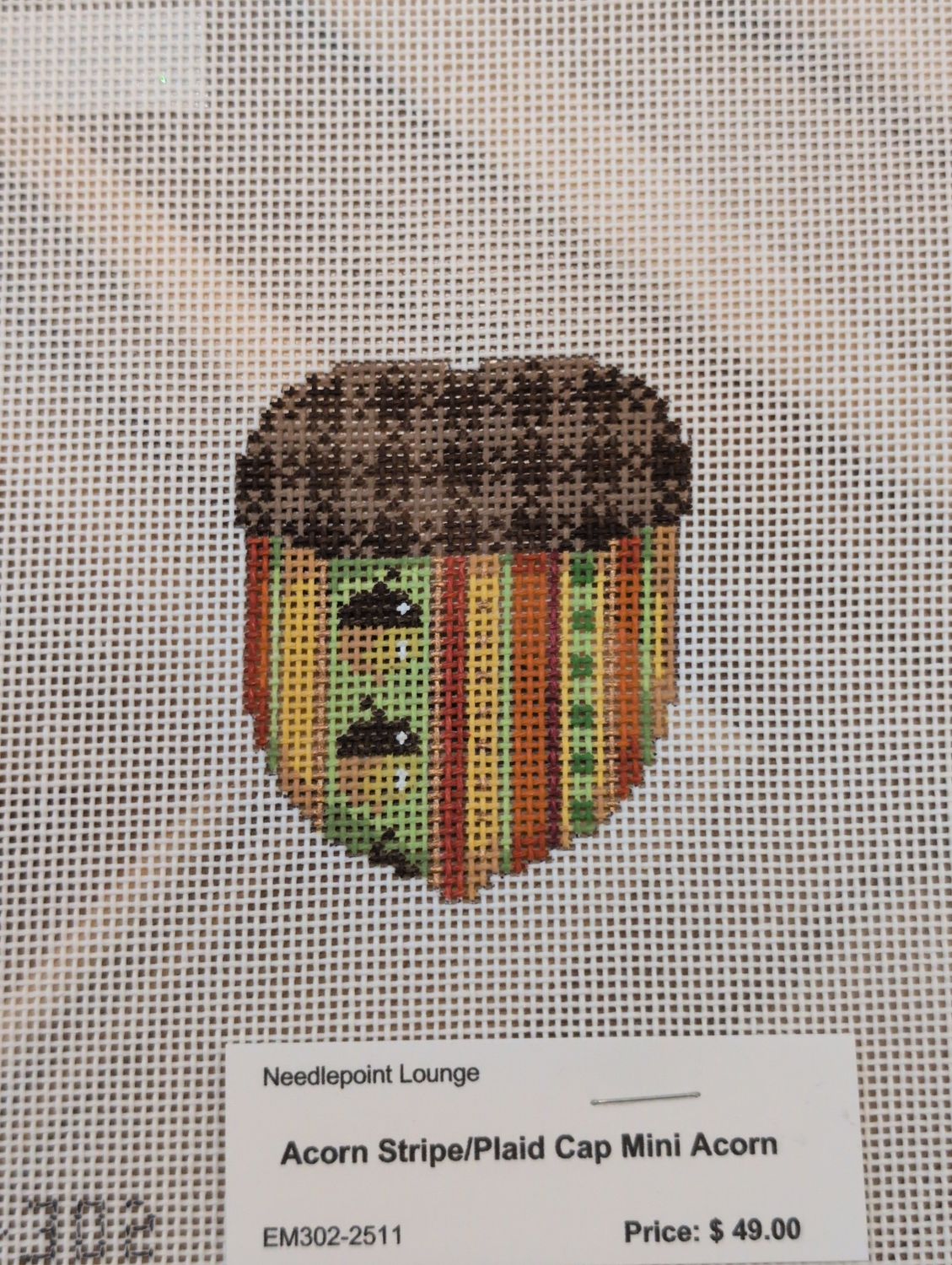 Acorn Stripe/Plaid Cap Mini Acorn