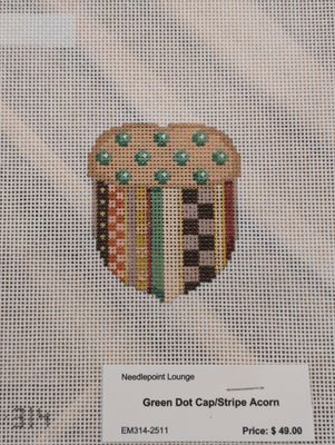 Green Dot Cap/Stripe Acorn