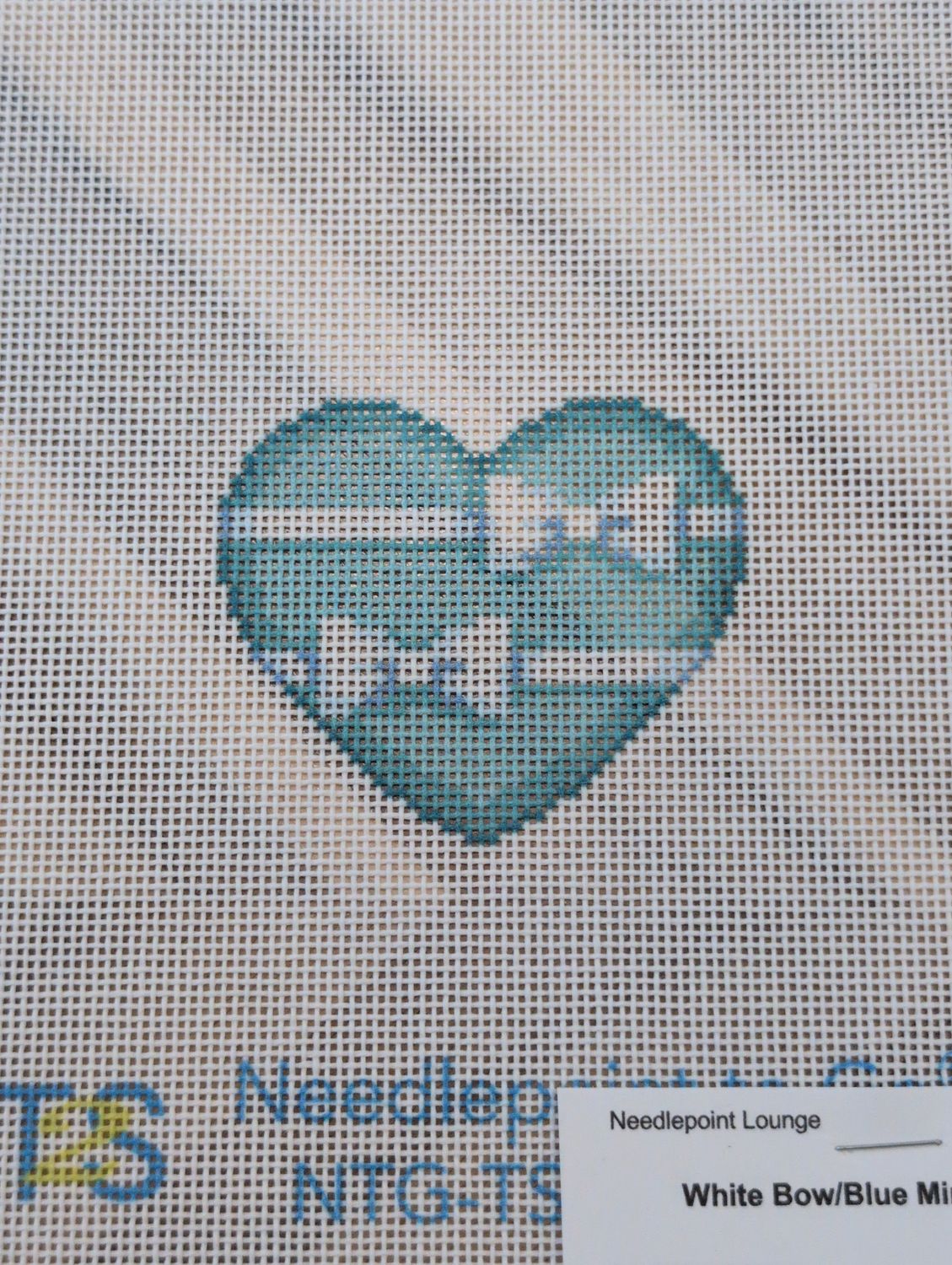 White Bow/Blue Mini Heart