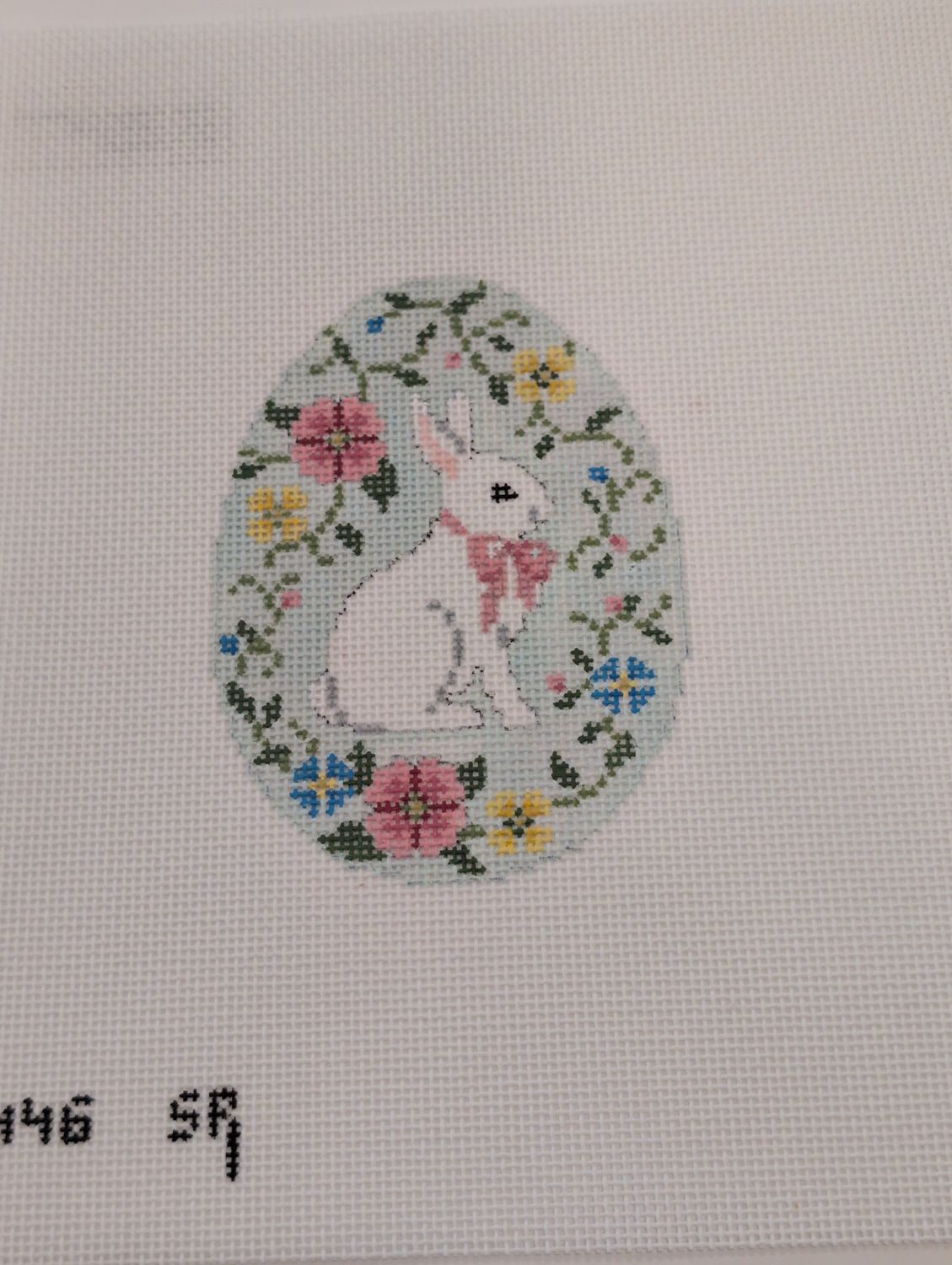 Bunny in Flower Vine 4&quot; Egg