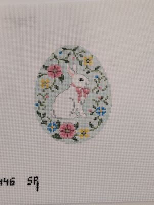 Bunny in Flower Vine 4&quot; Egg