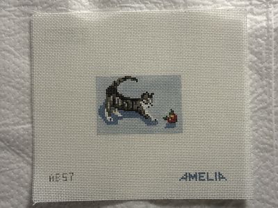 Gingham Stitchery - Cat Luggage Tag