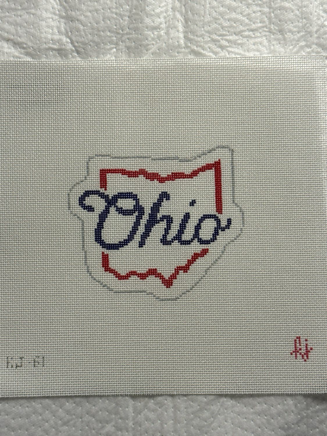 Gingham Stitchery - Ohio State Sign