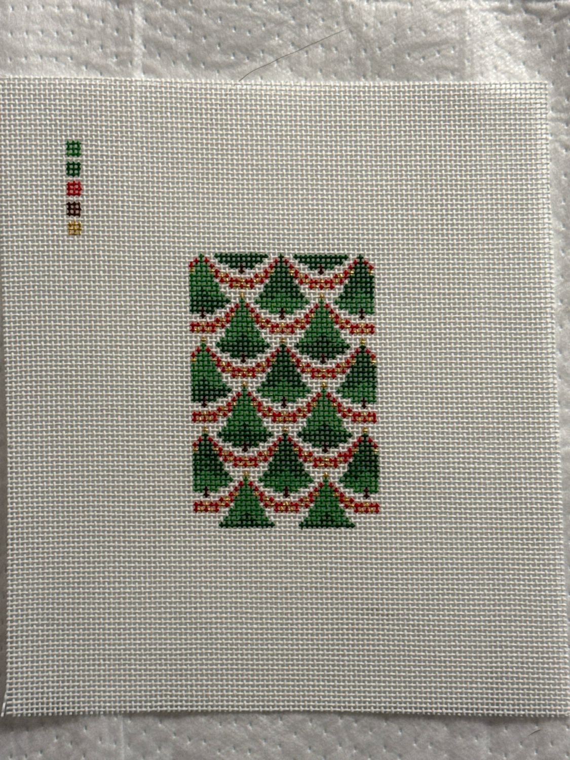 TEW Designs - Bargello Christmas Tree Bag Tag