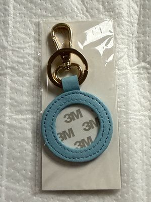 Leather Key Fob - Aqua