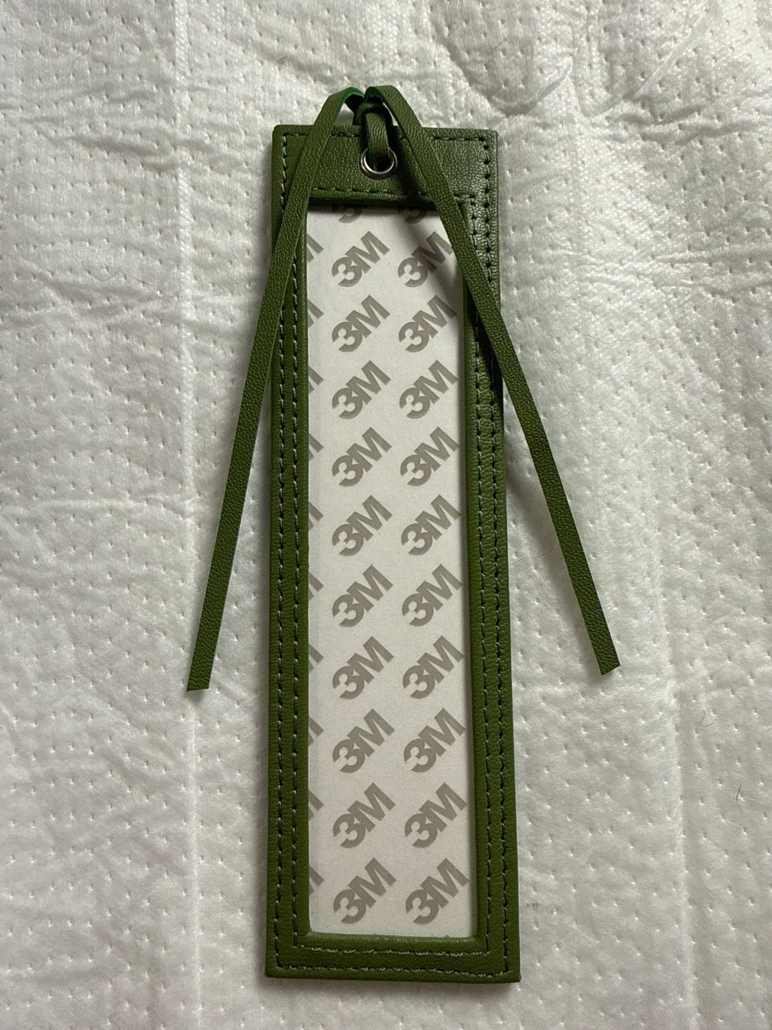 Leather Bookmark - Olive