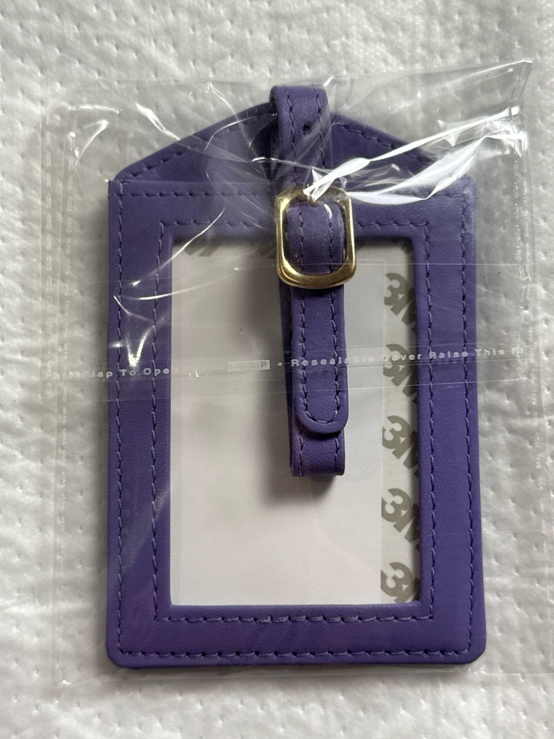Leather Luggage Tag - Lavender
