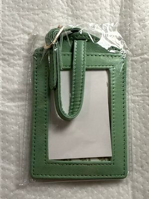 Leather Luggage Tag - Smokey Green
