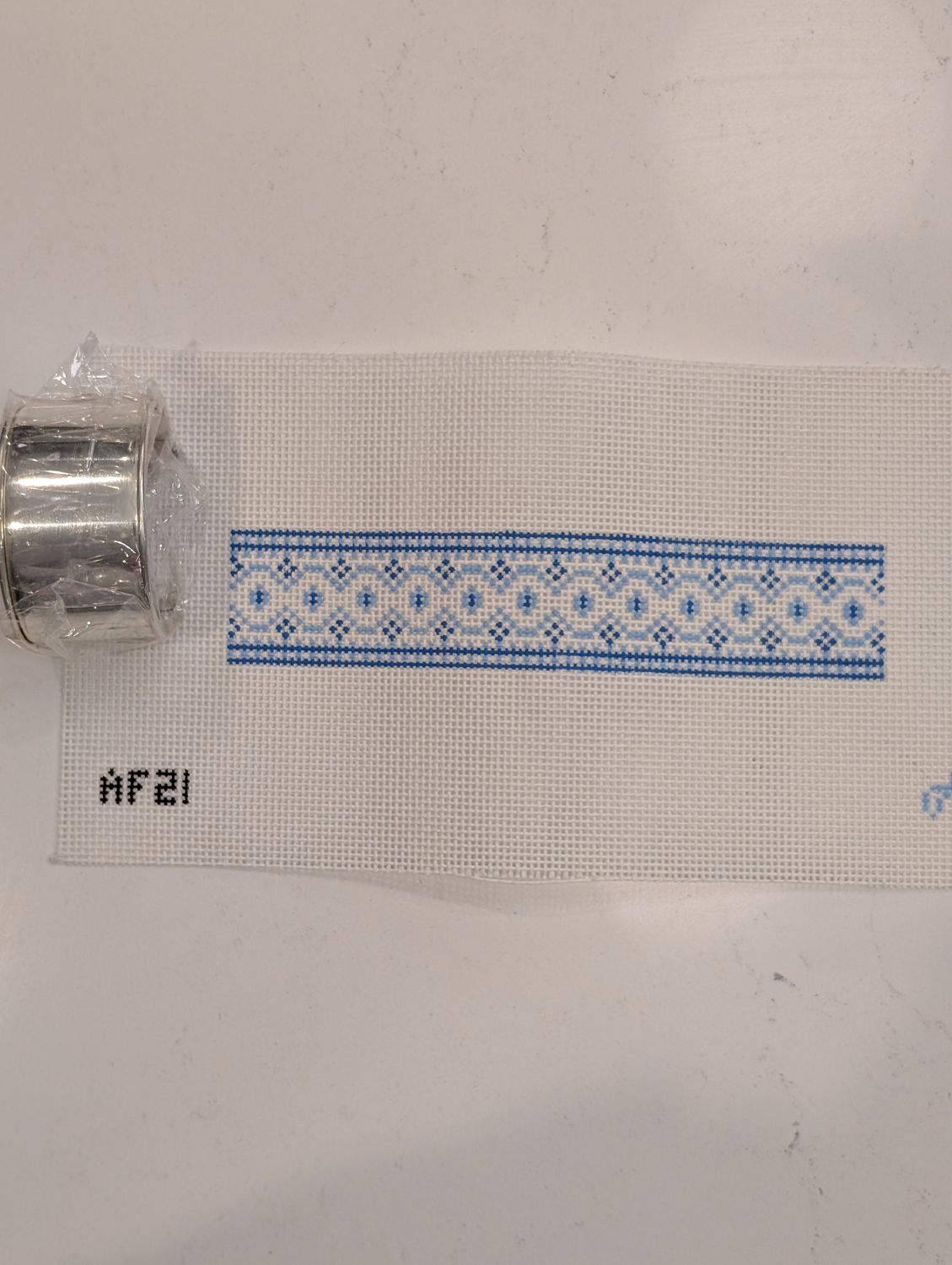 Blue and White Cuff Bracelet (AF21)