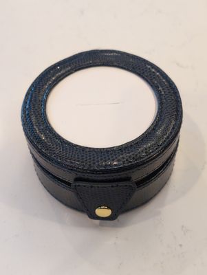 Lee&#39;s Leather Goods Round Gift Box Navy