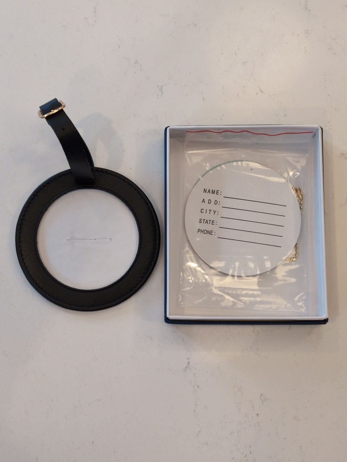 Lee&#39;s Leather Goods ID Tag Smooth Black