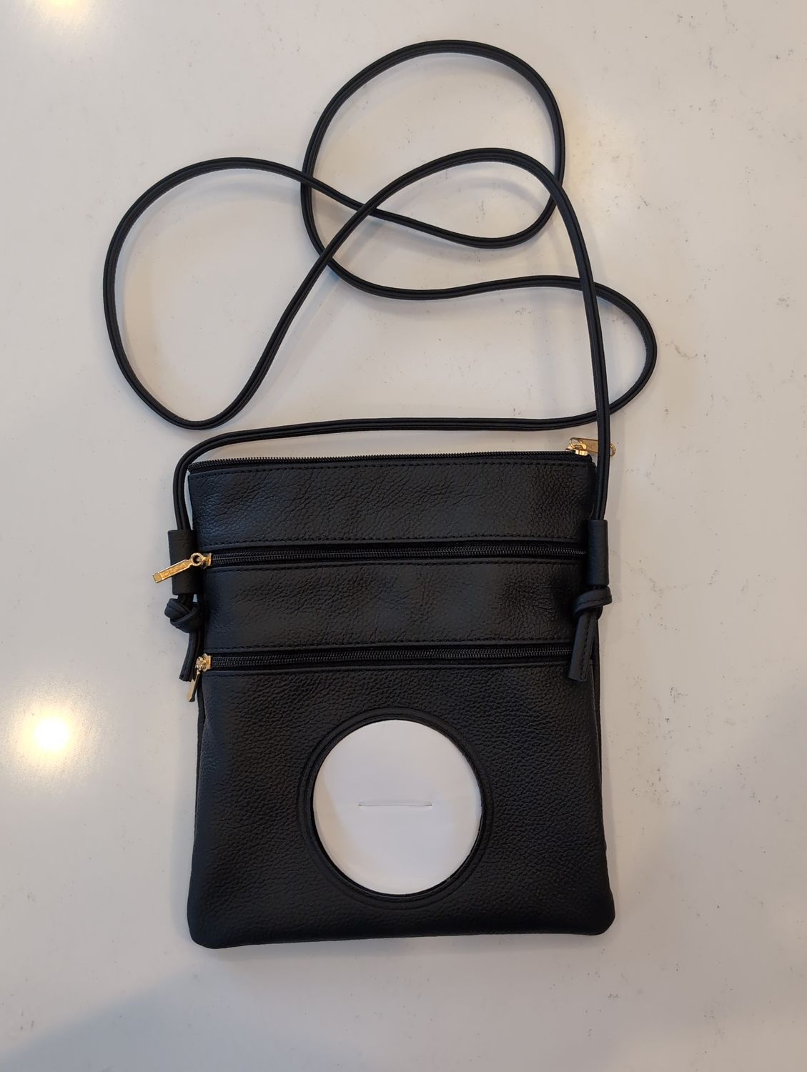 Lee&#39;s Leather Goods Cross Body Bag Black