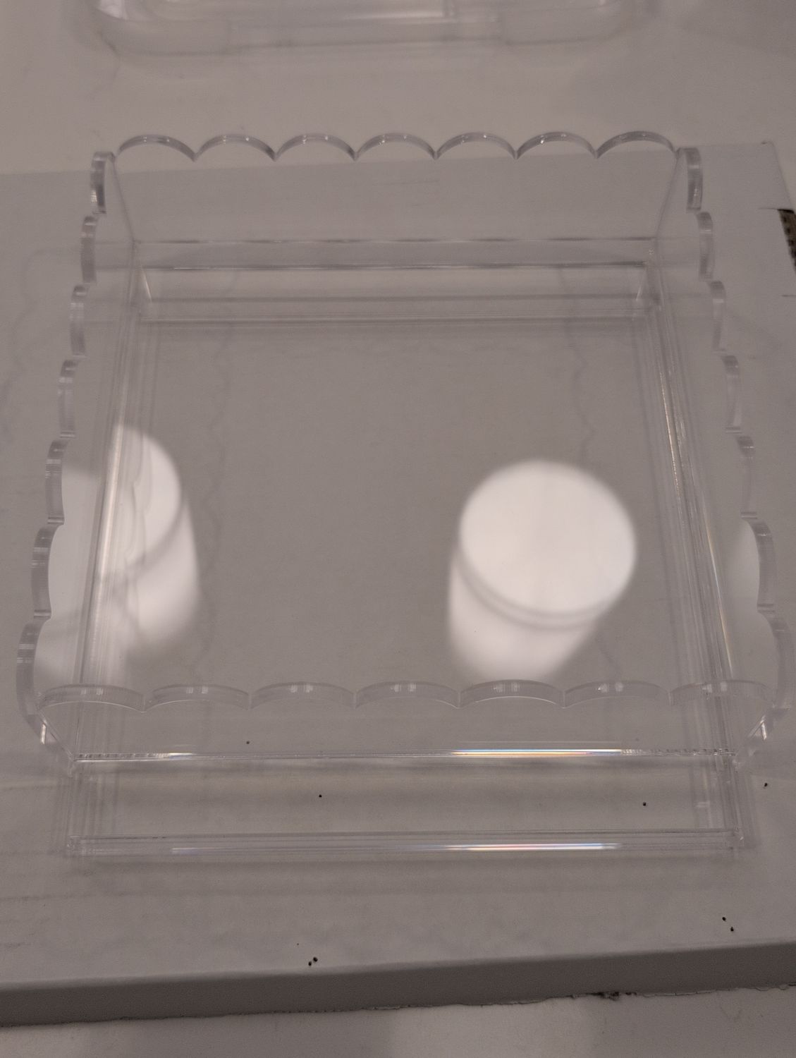 Scalloped Acrylic Tray Pullout 8" by 8"