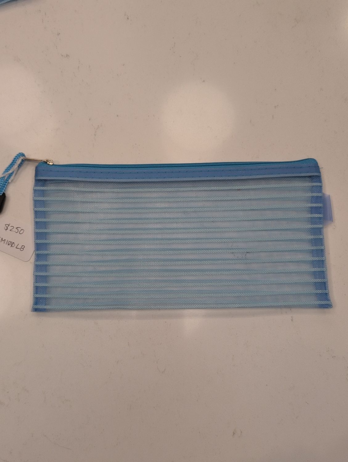 Small Mesh Striped Bag Light Blue