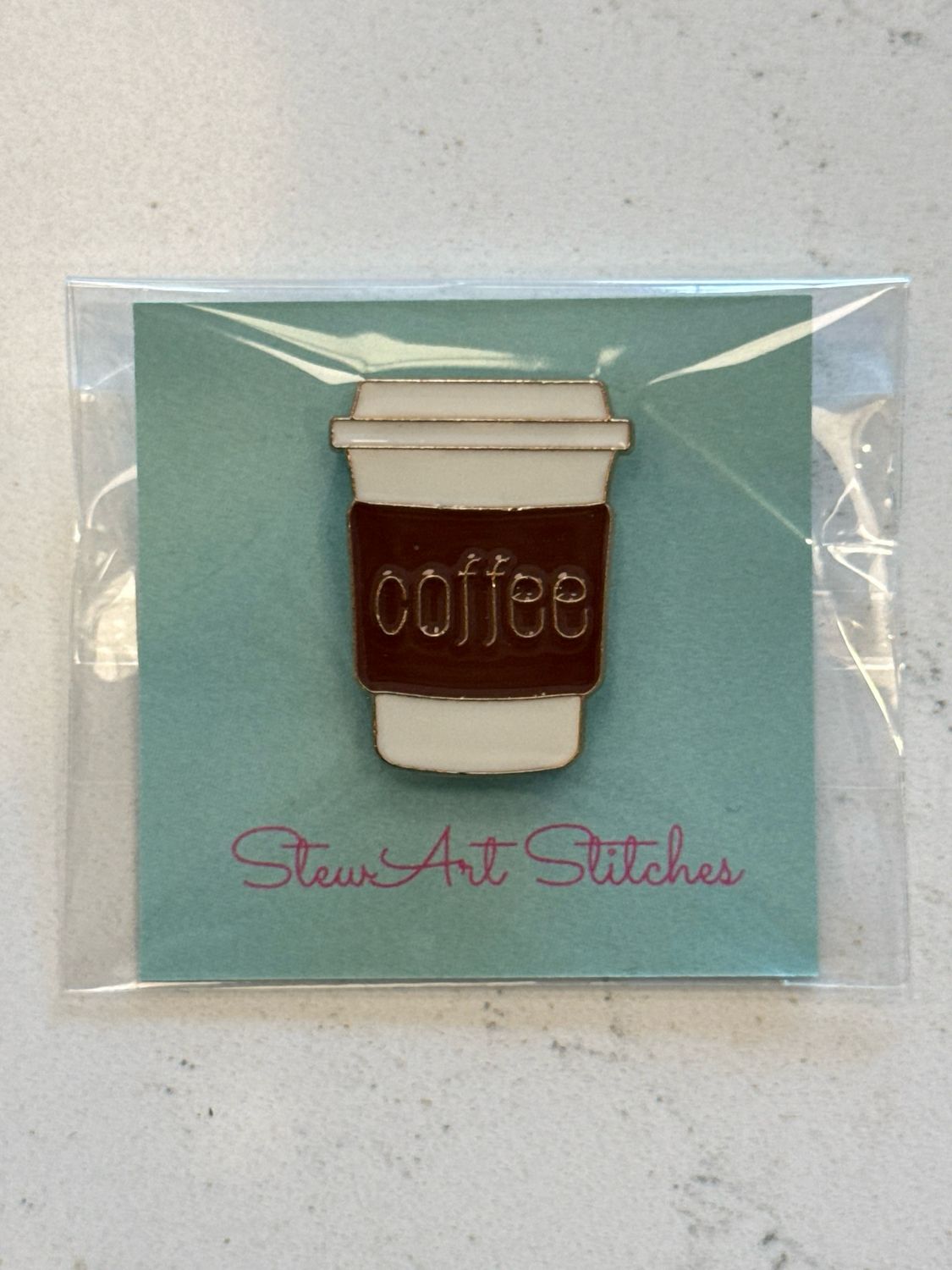 Coffee To Go Needle Minder from StewArt Stitches