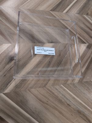 Acrylic Tray Slide In with Handles 8" by 8"