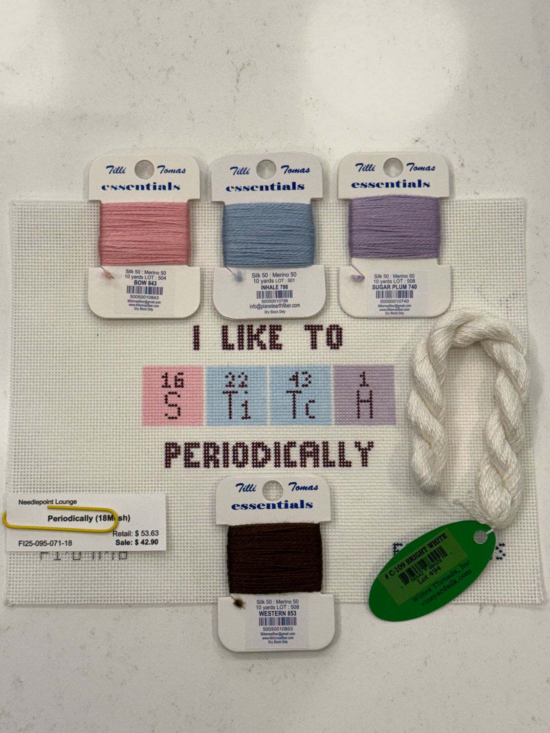 I Like To Stitch Periodically (18 Mesh) Kit