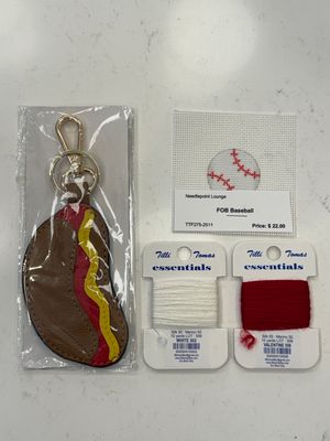 Baseball and Hot Dog Key Fob Self Finishing Kit