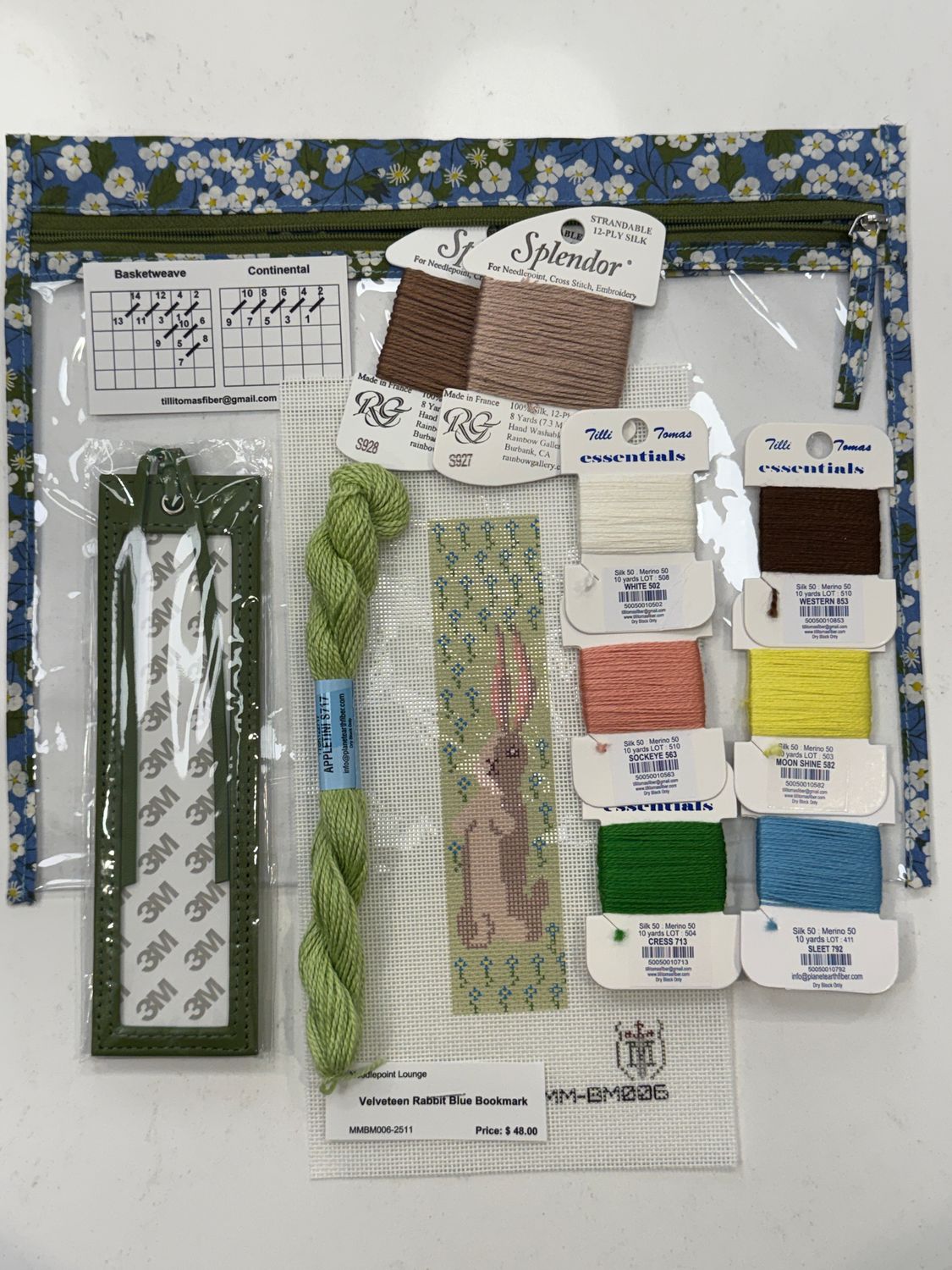 Velveteen Rabbit Blue Bookmark Self Finishing Kit