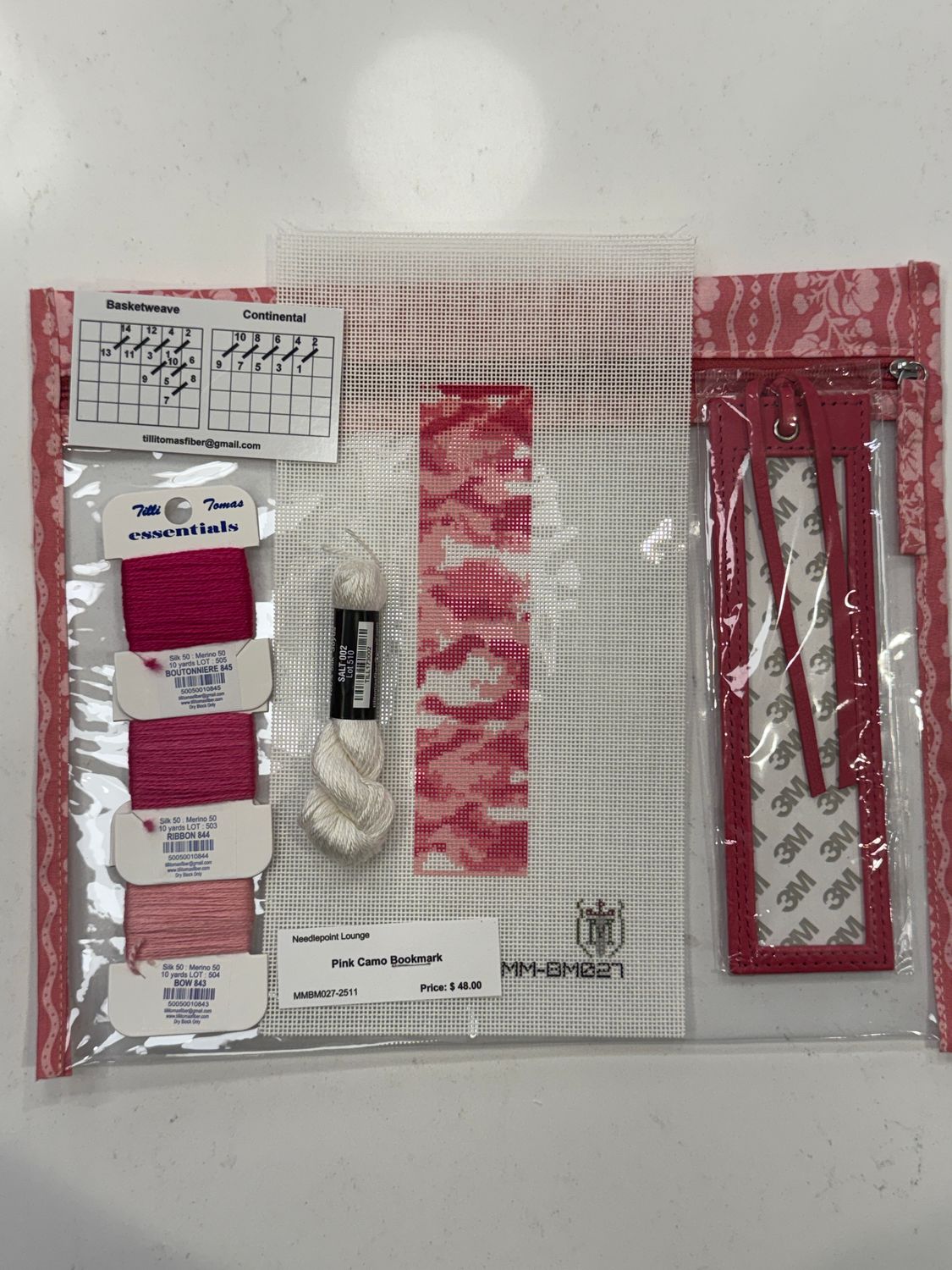 Pink Camo Bookmark Self Finishing Kit