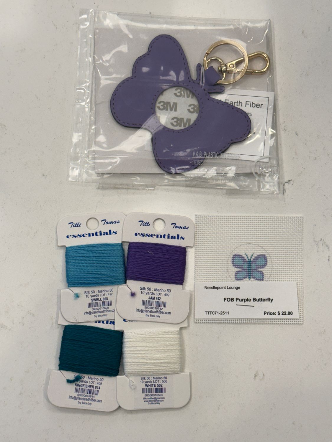 Purple Butterfly Key Fob Self Finishing Kit