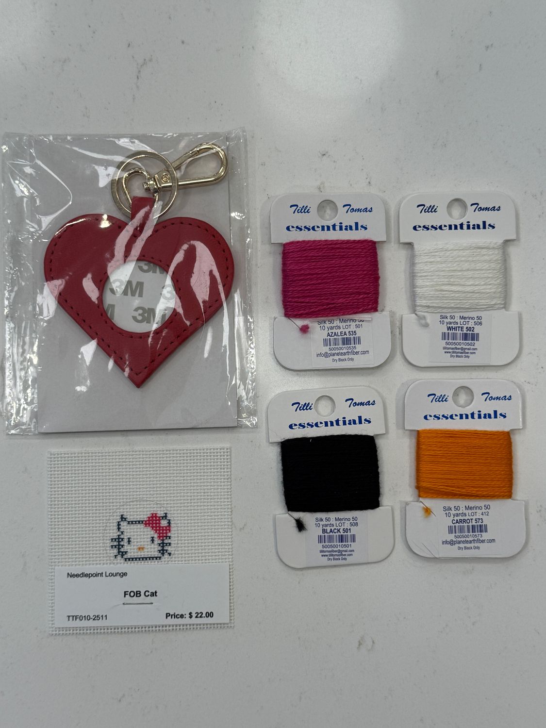 Cat and Heart Key Fob Self Finishing Kit