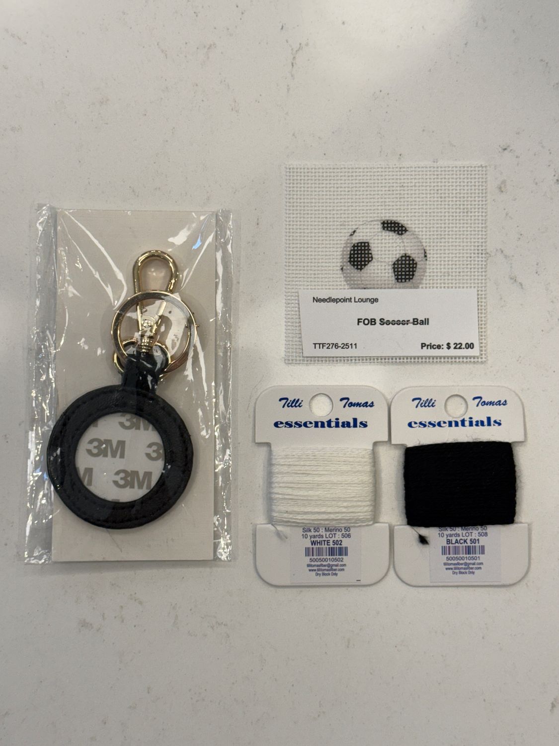 Soccer Ball Key Fob Self Finishing Kit