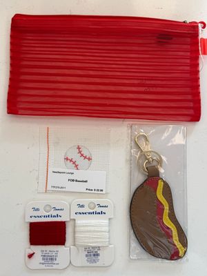 Baseball Leather Key Fob Kit