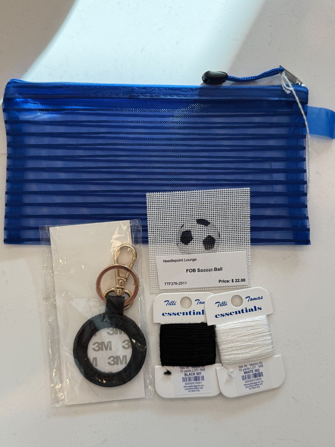 Soccer Ball Leather Key Fob Kit