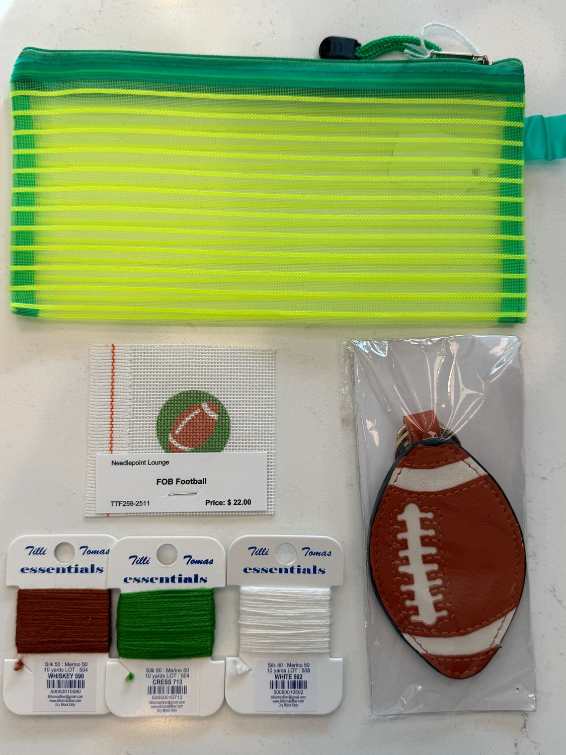 Football Leather Key Fob Kit