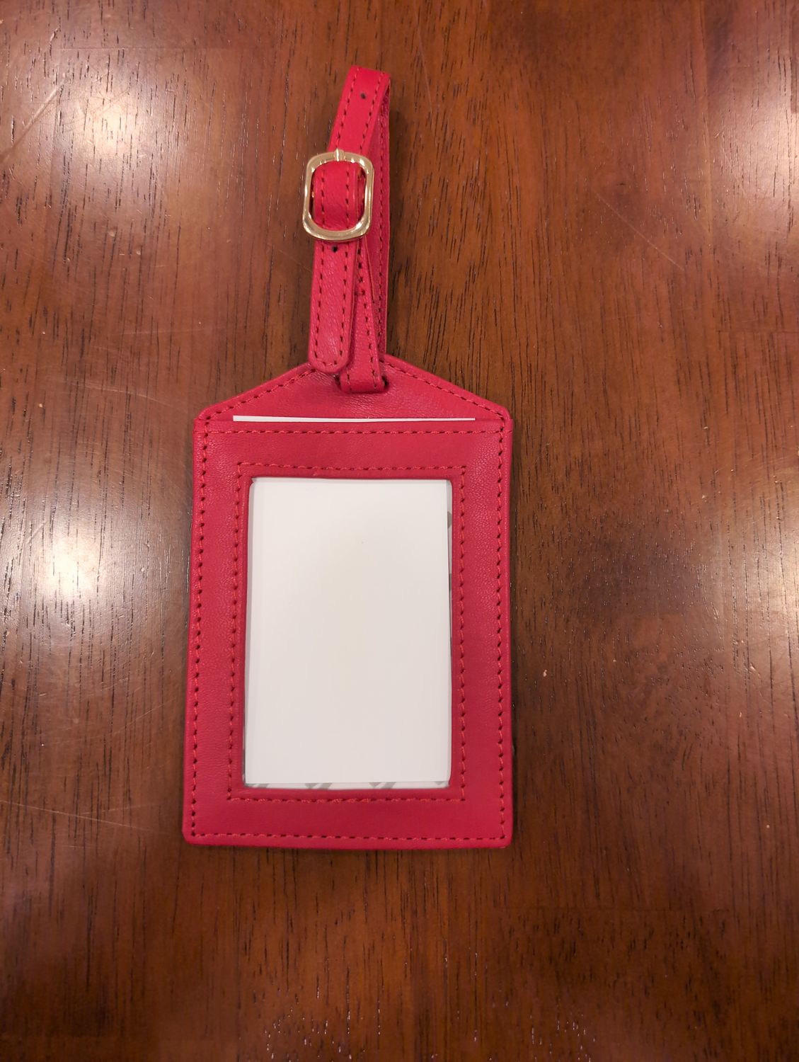 Leather Luggage Tag - Red
