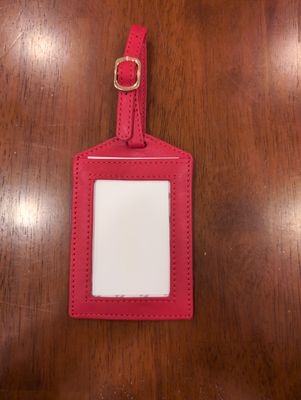 Leather Luggage Tag - Red