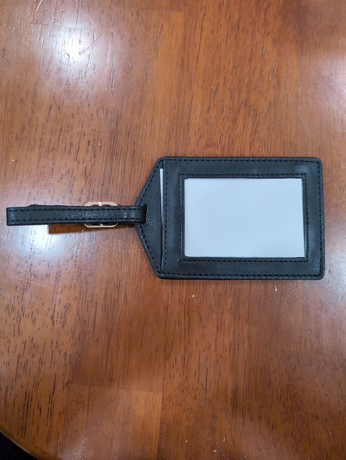 Leather Luggage Tag - Black