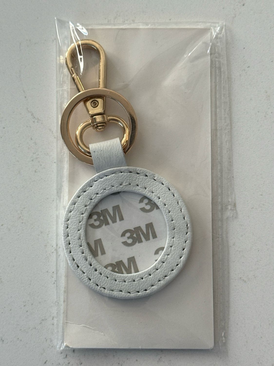 Leather Key Fob - White