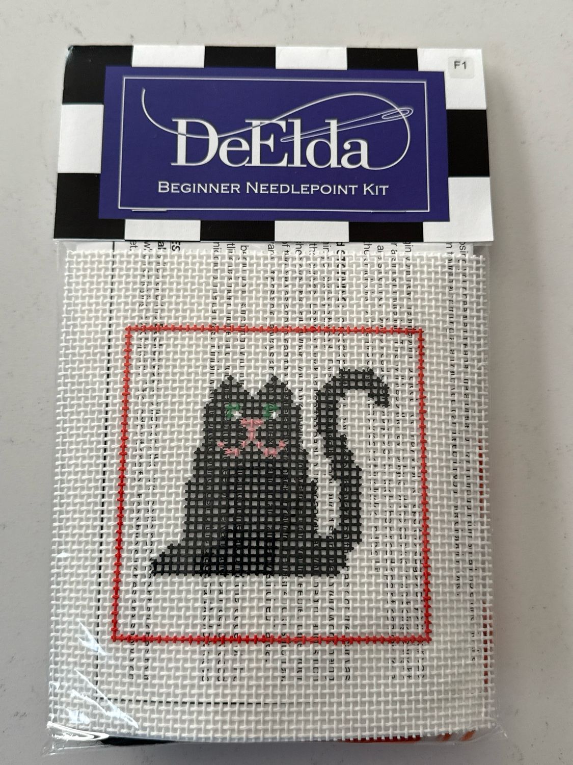 Black Cat Beginner Needlepoint Kit