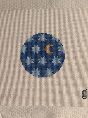 Moon &amp; Stars Round Blue