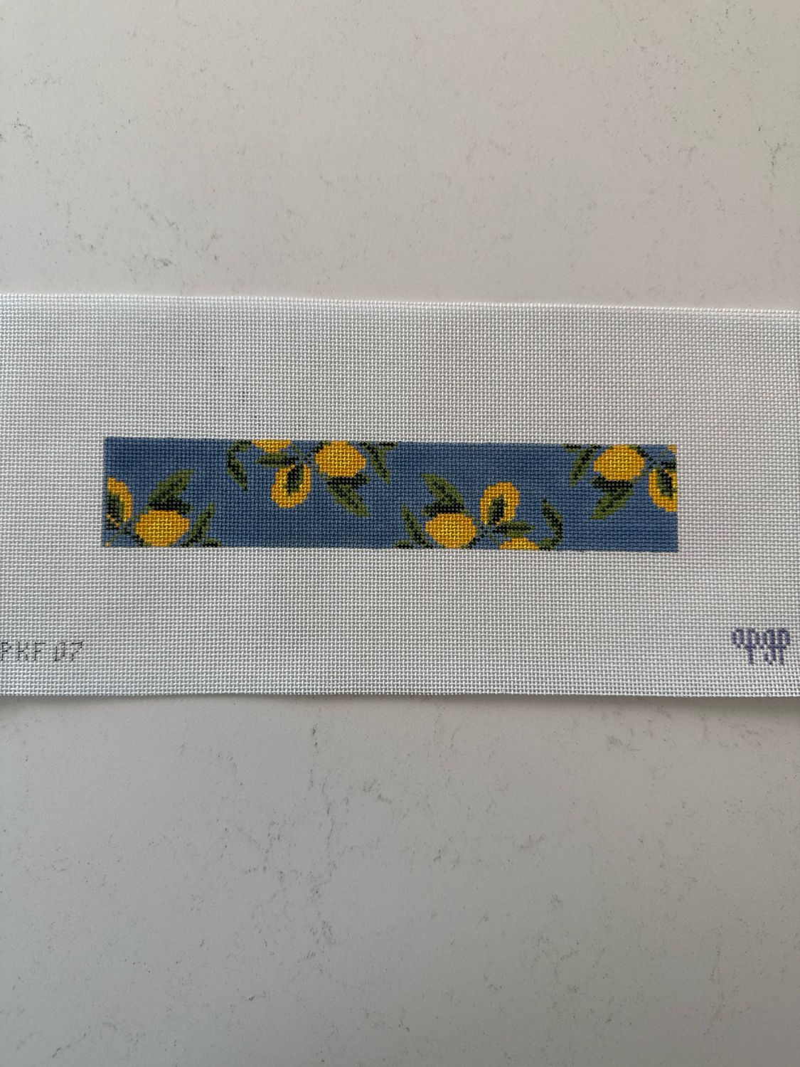 Lemons on Blue - Solid Blue Key Fob