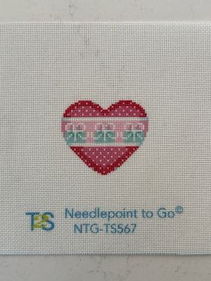 Dots/Blue Boxes Mini Heart