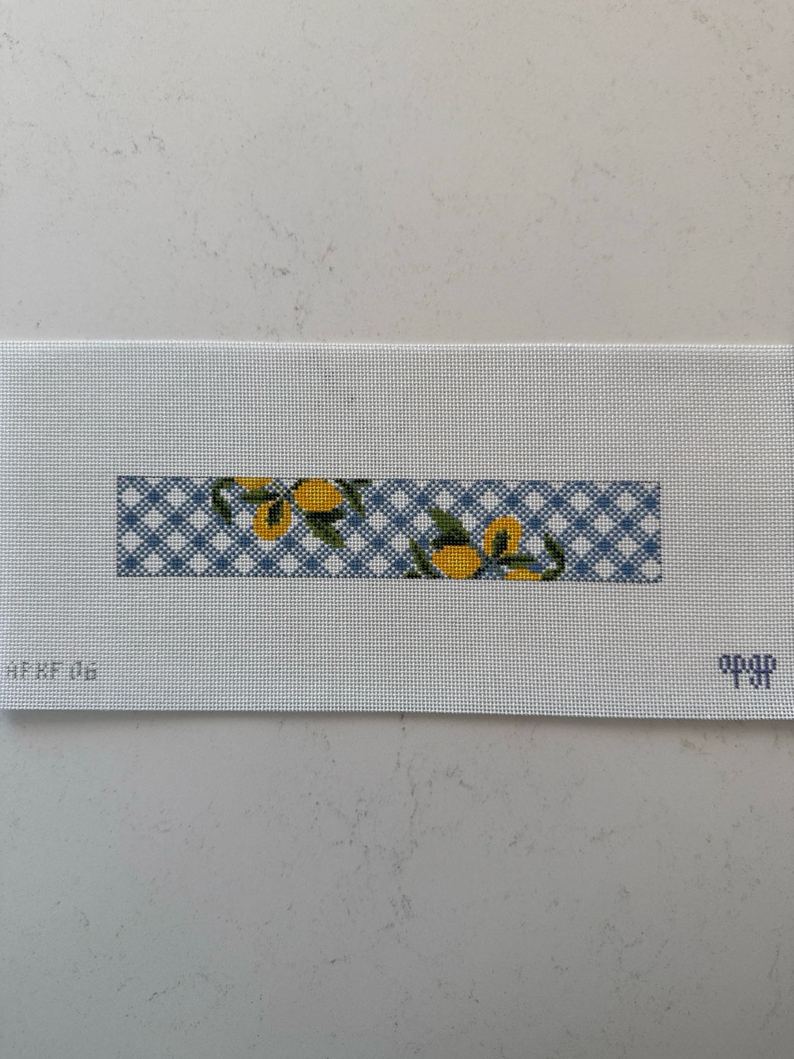 Lemons on Blue - Gingham Blue Key Fob
