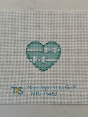 White Bow/Blue Mini Heart