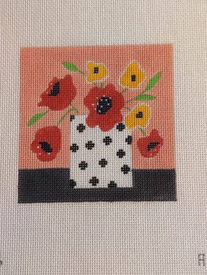 Coral Mod Flowers Coaster