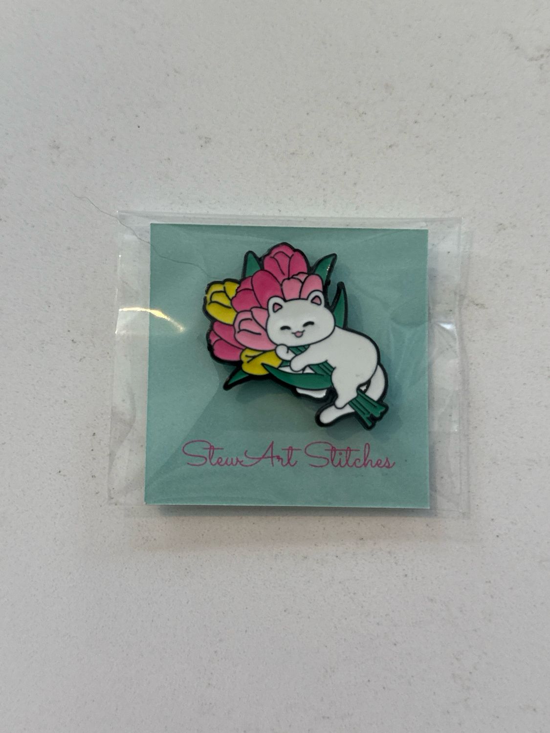 Tulip Cat Needle Minder from StewArt Stitches