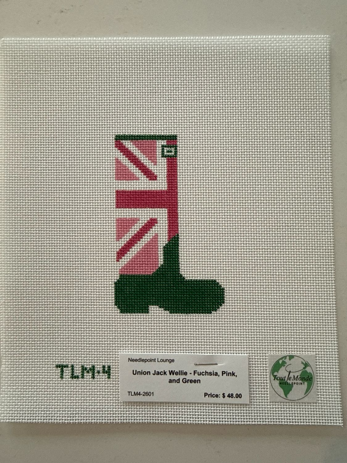 Union Jack Wellie - Fuchsia, Pink, and Green