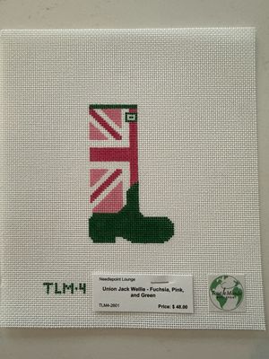 Union Jack Wellie - Fuchsia, Pink, and Green
