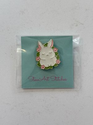 Floral Bunny Needle Minder from StewArt Stitches